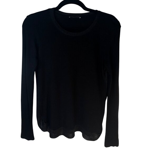 2/$25 Zara W&B Black Small Long Sleeve Top Round Neck Pullover - Picture 8 of 14